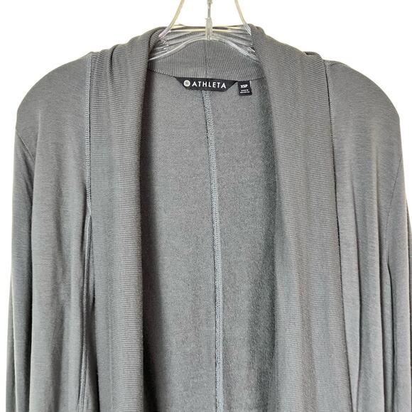 Athleta Sz XS Petite Pranayama Restore Wrap in Grey Buttery Soft Cardigan Yoga - Picture 3 of 16